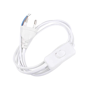 

uxcell 1 Pcs Lamp Cord Inline Button Switch AC 250V Lamp Light Rocker Switch with 6-Feet Power Cord Type C Plug White