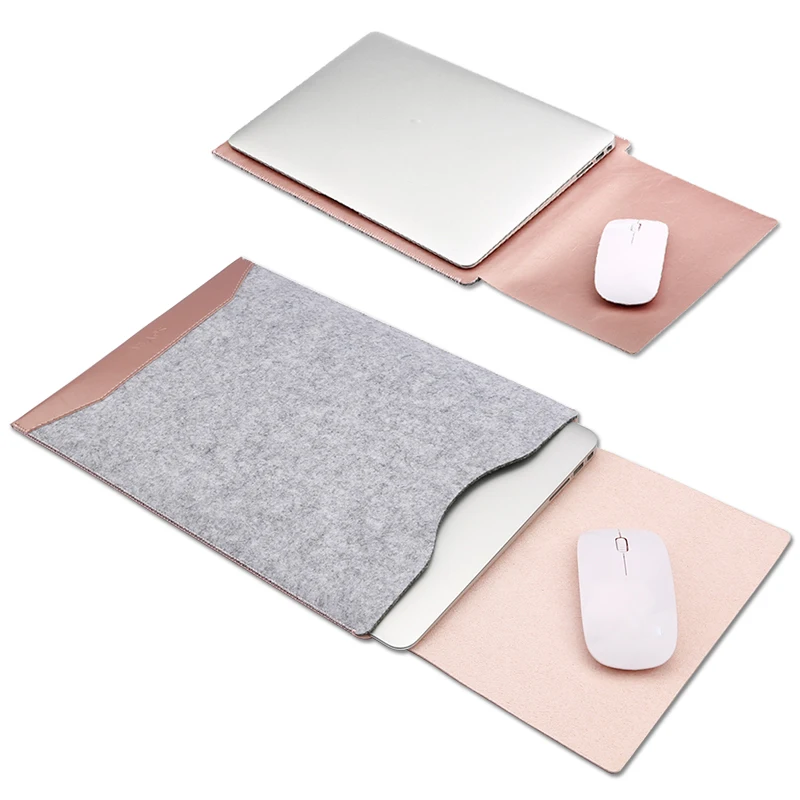 Сумка для ноутбука из искусственной кожи сумка мыши чехол Macbook Air Pro 12 13 Retina 3 15 Xiaomi 6