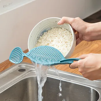 

Plastic Drain Rice Washing Machine Kitchen Multifunctional Hollow Rice Washing Board Kitchen Gadgets Beans-washing Handle