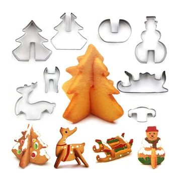 

18cs Stainless Steel Christmas House Cookie Cutter Kit DIY Baking Cake Fondant Mold Biscuit Cupcake Pastry Making Mould