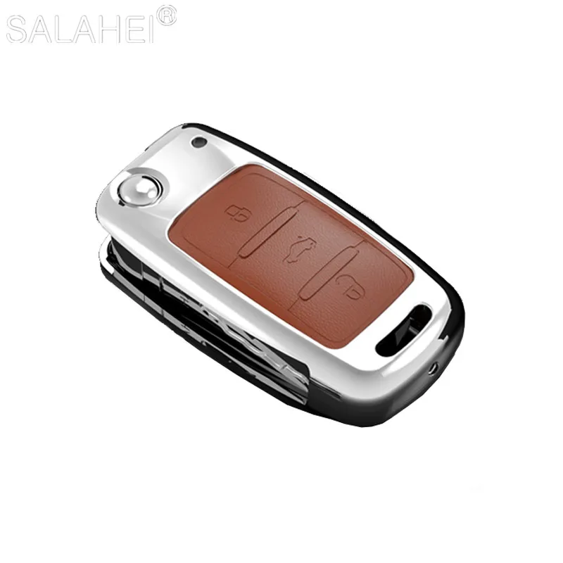 Car Key Case Cover For VW Volkswagen Polo Golf 4 5 6 7 T5 MK7 Tiguan Passat B6 B5 Skoda Octavia A5 A7 Seat Leon FR 2 Ibiza Ateca key case cover key case