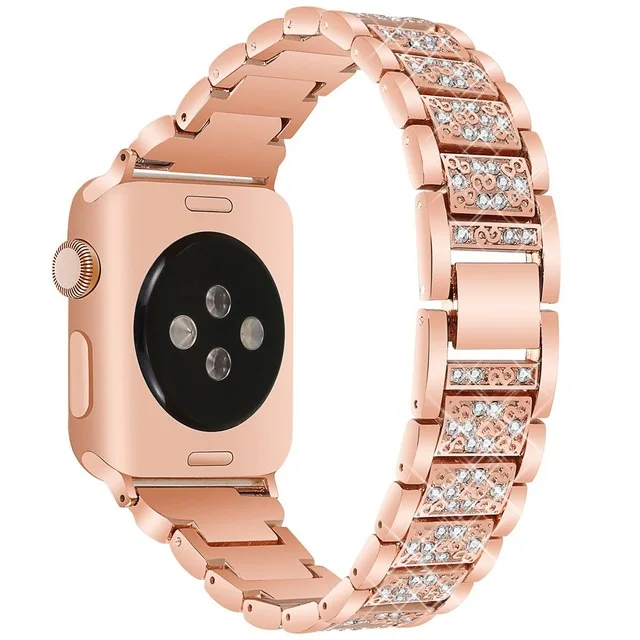 Ремешок для часов для Apple Watch ремешок 40 мм 44 мм 38 мм 42 мм Женский бриллиантовый ремешок для iWatch серии 5 4 3 2 браслет из нержавеющей стали