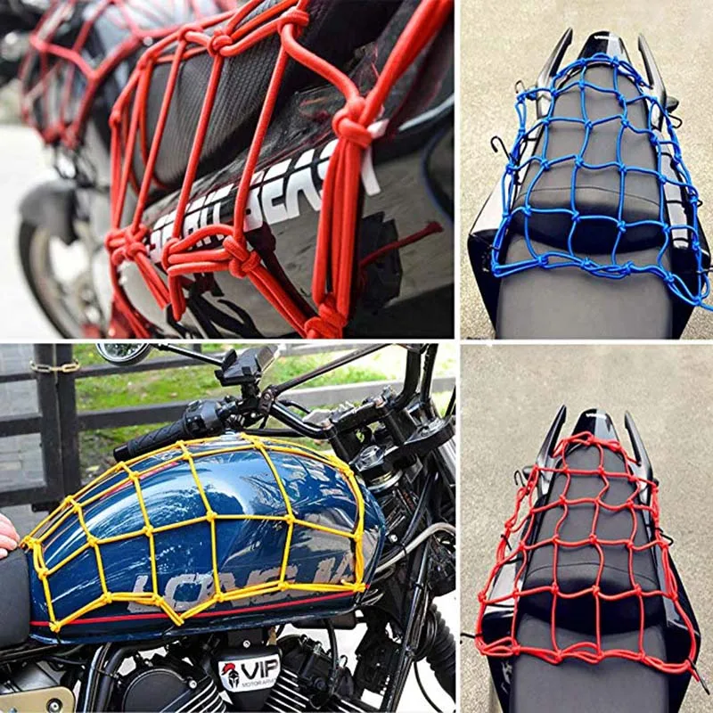 30x30cm Bungee Cargo Net Stretches,MoreChioce Flexible Motorcycle Cargo Net with 6 Hooks Luggage Bungee Net Elasticated Bike Cargo Net for Motorcycles,Bicycles,Kayaks,Green 
