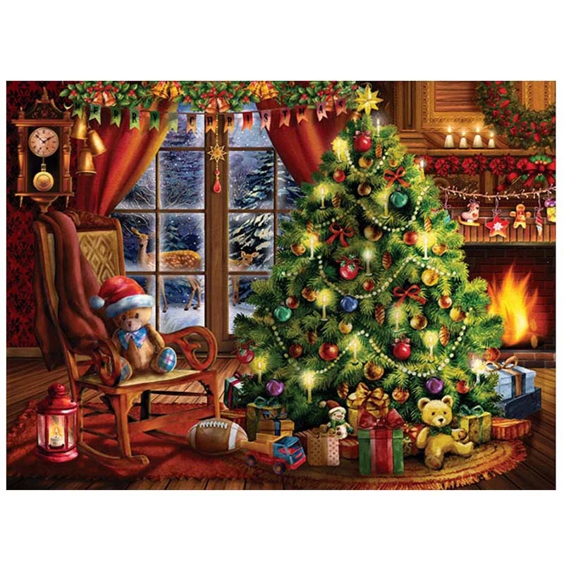 

5D Diy Diamond Painting Christmas Tree Gift Full Round Drill Mosaic Embroidery Sale Rhinestone Scenery Wall Decor