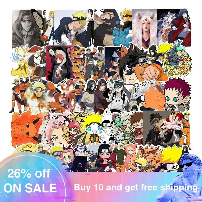 

62pcs Cartoon Anime NARUTO Waterproof Kids Stickers Skateboard Suitcase Guitar Graffiti DIY Sticker Children Classic Toys