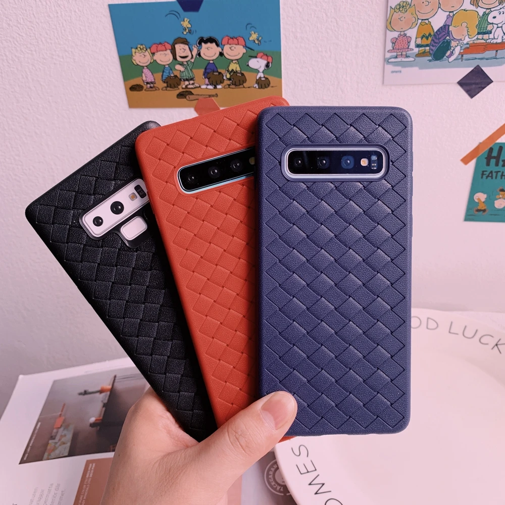 Плетеный сетчатый Мягкий силиконовый чехол из ТПУ для Samsung Galaxy S8 S9 S10 S10e S20 Ultra Note 10 8