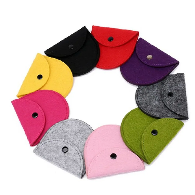 

Korean-style Mini Wallet Women's Short Snap Closure Cute Purse Students Short Felt Purse