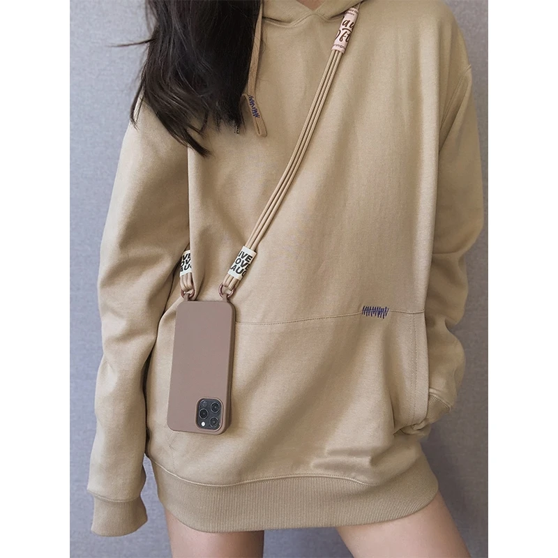 Hands-Free Crossbody Lanyard Silicone Phone Case with Korea Strap