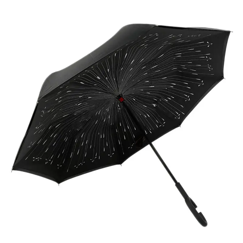 С ручкой ветрозащитный складной зонт для мужчин и женщин солнцезащитный Зонт от дождя двойной слой анти УФ самостоящий зонтик