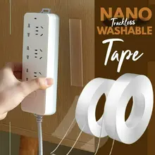 

1/3/5M Nano Tape Double-Sided Adhesive Traceless Tape No Trace Reusable Waterproof Adhesive Tape Loop Cleanable Home gekkotape