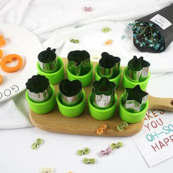 

8PCS Stainless Steel Butterfly Noodle Mould Cartoon Vegetable Fruit Shape Cutting Die Mould Steamed Bread Pasta Biscuit Mould