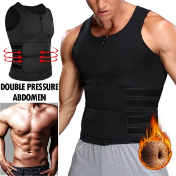 

Mens Slimming Body Shaper Vest Compression Sauna Sweat Waist Trainer Corset Shapewear With Zipper For Weight Loss