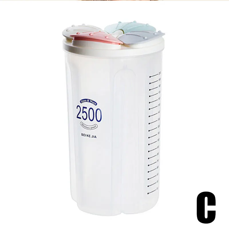 Горячая коробка для хранения цельного зерна перегородка прозрачная влагостойкая лепесток герметичная банка L9#2 - Цвет: c