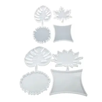 

2020 New 4 Shapes Leaves Round Coaster Silicone Resin Mold Cup Mat Mould Jewelry Making