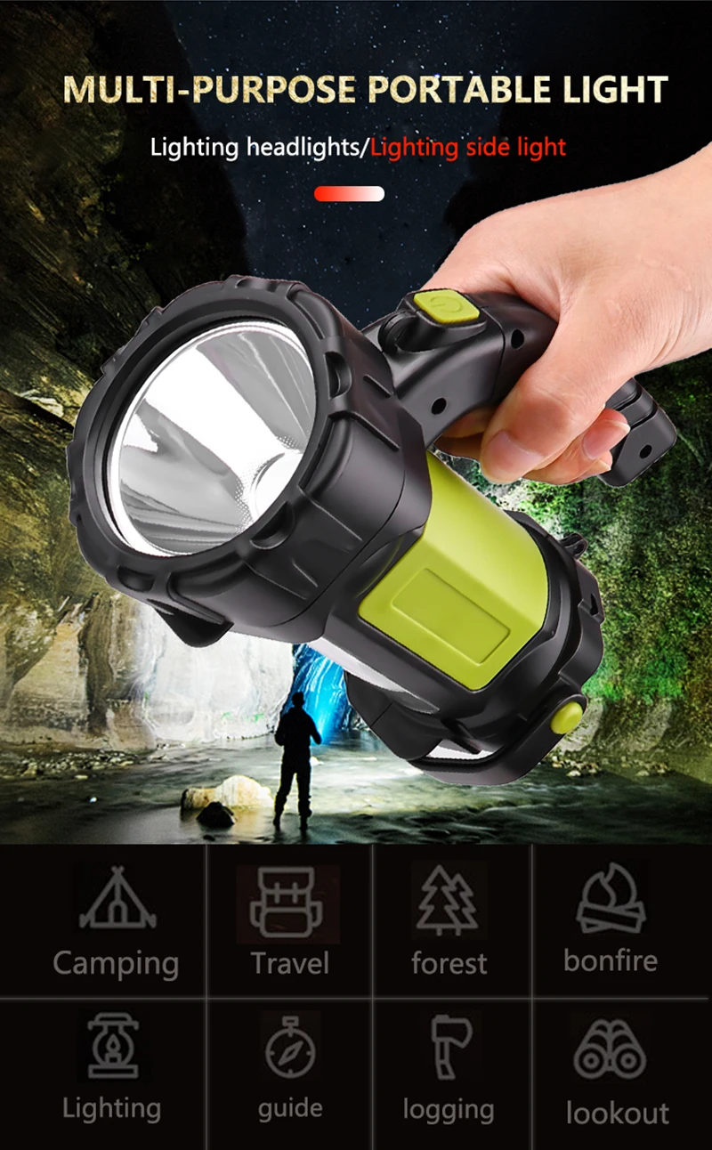 Многофункциональный светодиодный фонарь для кемпинга, USB Перезаряжаемый внешний аккумулятор, фонарик, фонарь для ураганов, аварийных ситуаций, походов, рыбалки
