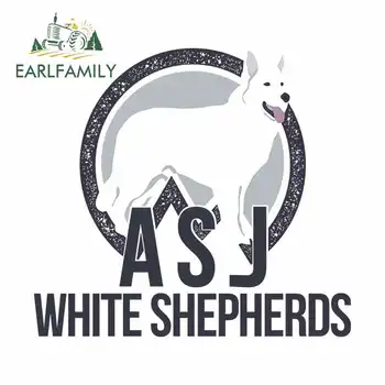 

EARLFAMILY 13cm x 11.8cm for Asj White Shepherds Personality Car Stickers Waterproof Scratch-proof Sticker DIY VAN Decal