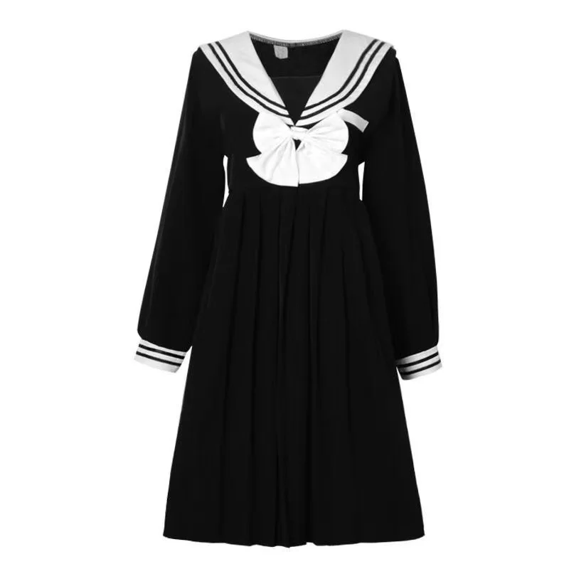Girl Navy Collar Japanese Style Party Dress Women Sailor Pleated Skirt JK Suit High School Uniform Kawaii Anime Cosplay Costumes |