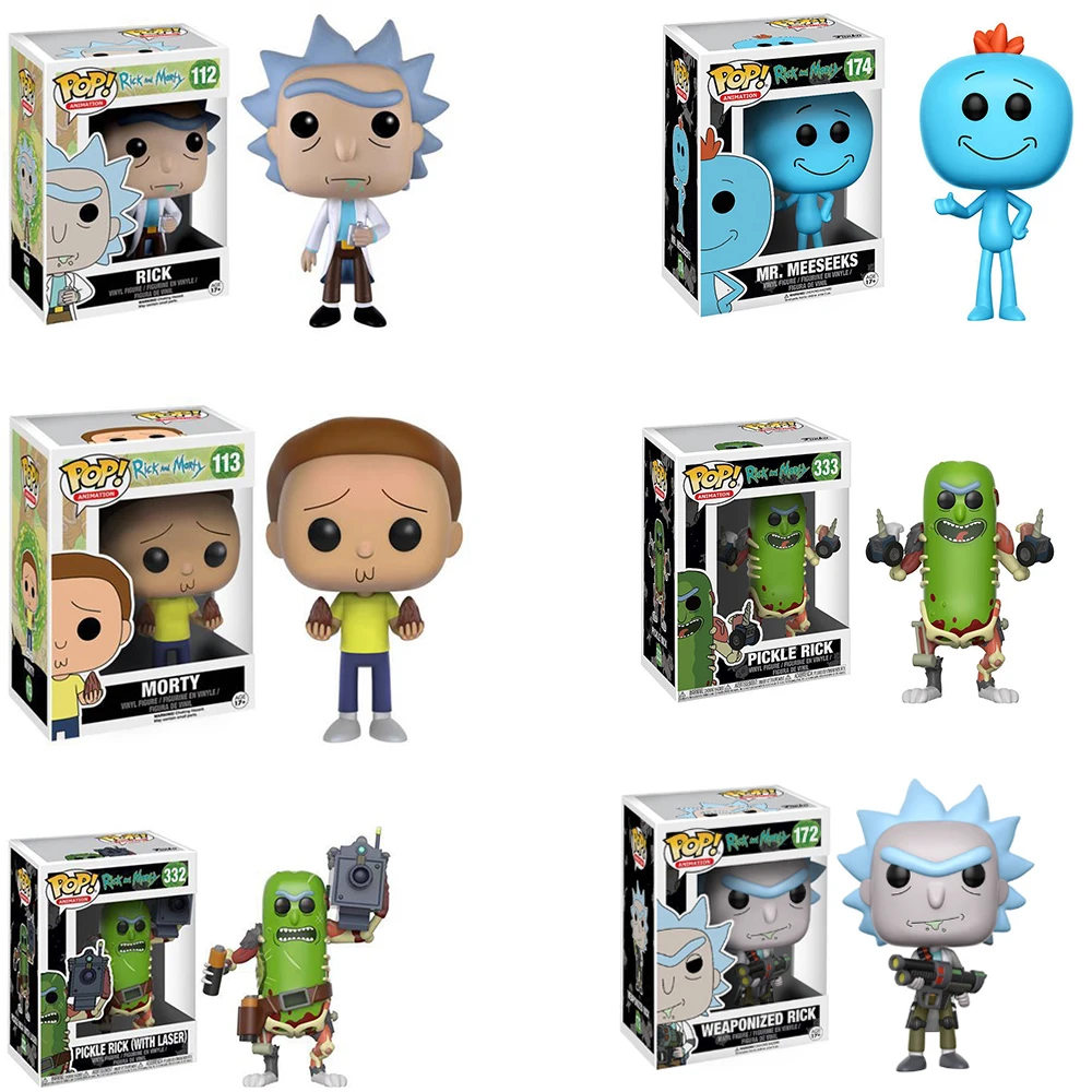 Funko POP Рик и Морти Пикл Рик(с лазером) MR. Meeseeks фигурка коллекция ПВХ модель игрушки для детей Рождество