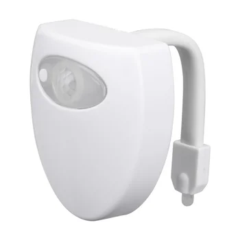 

1pc 16 Colors Body Sensing Toilet Lid Lamp Closestool LED Lamp Motion Photosensitivity Induction Toilet Light Hanging Toilet Nig