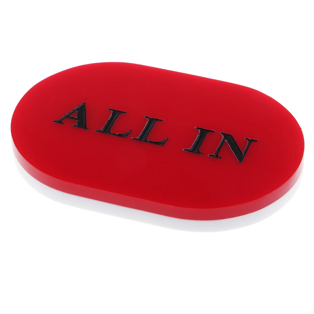 

ALL IN Button Acrylic Oval PokerStars Dealer For Poker Cards White And Red