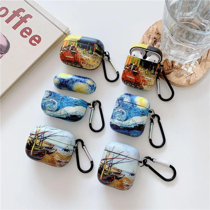 Van Gogh oil painting protective case for Airpods Pro cover bluetooth wireless earphone charging bag airpod 2 air pod cases | Электроника