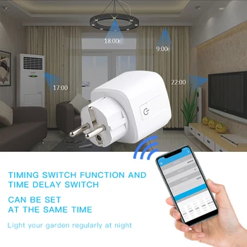 

WiFi Plug SmartPlug Wireless Control Socket RC PowerOutlet Voice Control Adapter Switch
