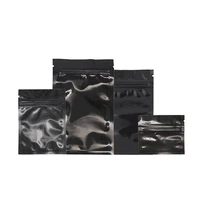 Black Color Zipper Bags Zip lock Pouch Glossy  Plastic Smell Proof Pouch 100 Pcs Small Gift Sample 1g-3.5g Powder Flower Bag 1