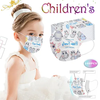 

100PC Children's Printed Mask Disposable Protective Face Masks Hygiene Protective Scarf Face Mask mascarillas Fast Delievry
