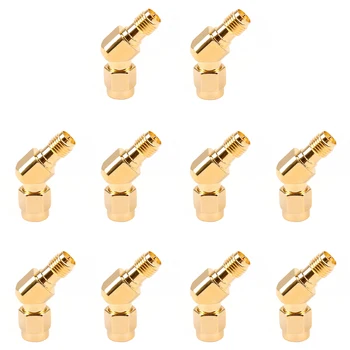 

Areyourshop 10x RP-SMA Female to RP-SMA Male Adapter & RF Connector 45°135 Angle For FPV