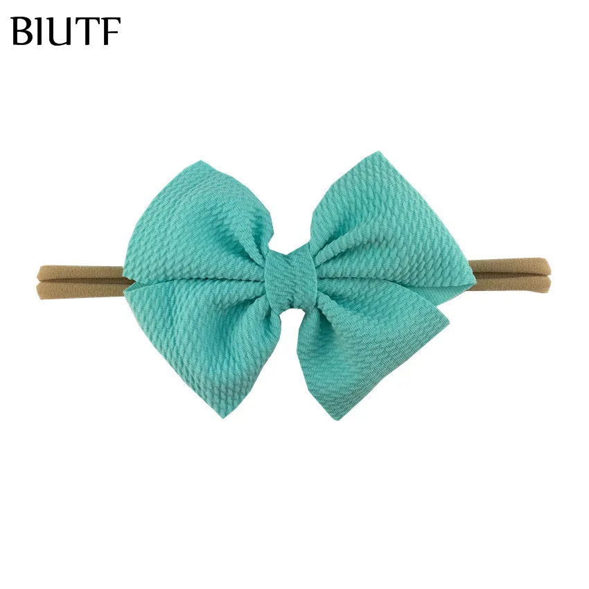 7-mint 30 шт./лот, вы выбираете цвет, цвет загара, нейлон, головной убор с " Seersucker, вафельный бант для волос, Детский новогодний головной убор HB118 - Цвет: 7-mint