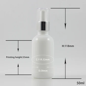

50ml Opal Essential Oil Glass Bottle With Plastic Dropper Bottle Cover