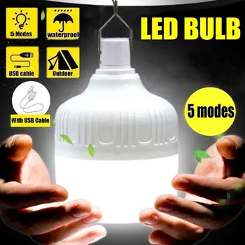 

Solar Charge LED Camping Light USB Rechargeable Bulb For Outdoor Camping Lamp Portable Lanterns Emergency Lights For BBQ Hiking