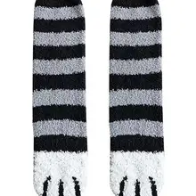 Популярные забавные носки женские повседневные Бархатные носки кораллового цвета с мультипликационным принтом милые плотные теплые носки с когтями для осени и зимы