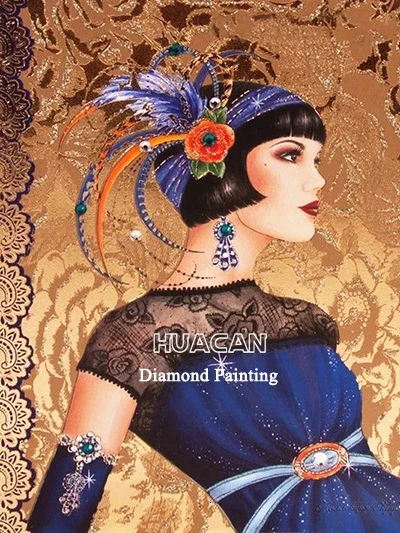 Huacan 5д алмазная вышивка распродажа люди Алмазная мозаика девушка картина стразами картины - Цвет: H7546