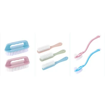 

3PCS Plastic Multifunctional Soft-bristled Brush with Comfort Grip Cleaning Tools Household LAD-sale