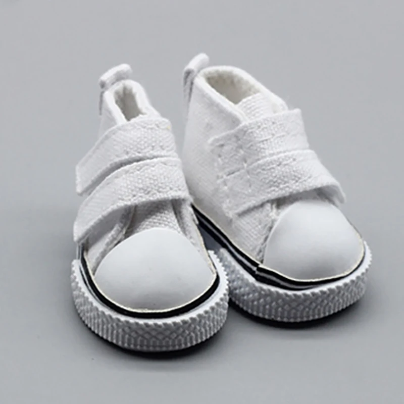 5 см/кукольная обувь джинсовые кроссовки для кукол Модная Джинсовая парусиновая мини-игрушка обувь на липучке 1/6 для куклы ручной работы DIY подвеска - Цвет: White