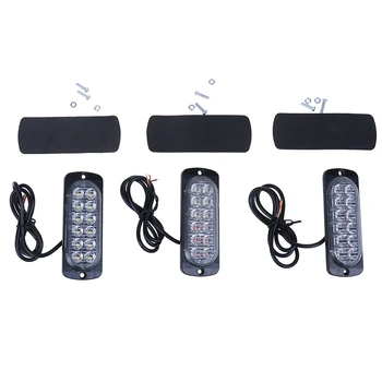

12 LEDs Lamp Red Blue White Yellow Firemen Police Fog Emergency Car Strobe Flashing Warning Light lights Truck Auto Roof Light