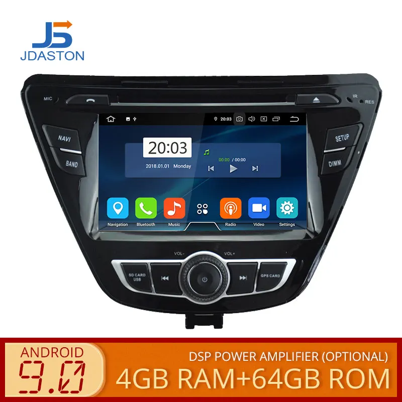 JDASTON Восьмиядерный Android 9,0 автомобильный dvd-плеер для hyundai Elantra Avante 4G+ 64G wifi мультимедийный gps стерео 2 Din автомагнитола аудио