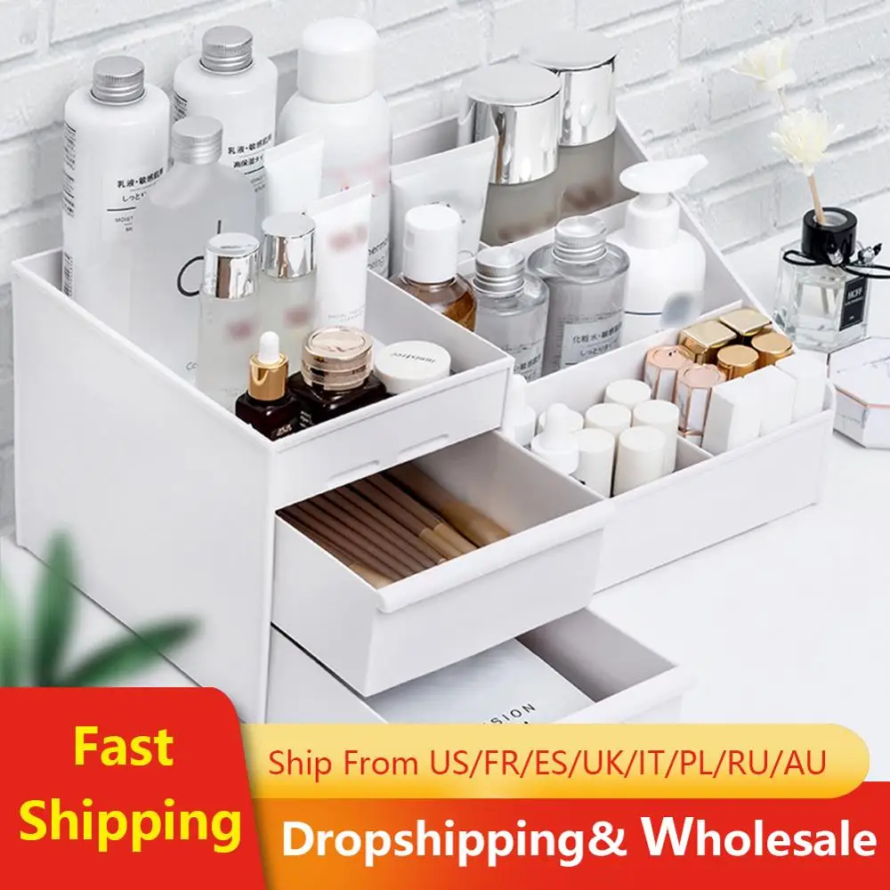  Large Capacity Cosmetic Storage Box Drawer Makeup Organizer Dressing Table Skin Care Rack House Con