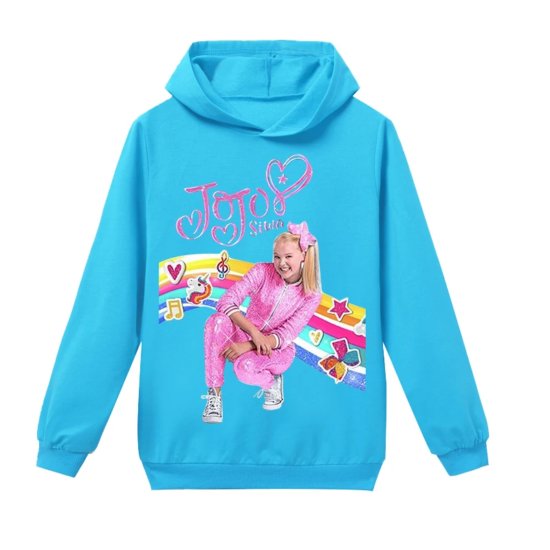 Г. Новая одежда для девочек футболки JoJo Siwa одежда для детей осенняя хлопковая Футболка топы, футболки для малышей, Рождественский свитер, комплект с толстовкой с капюшоном