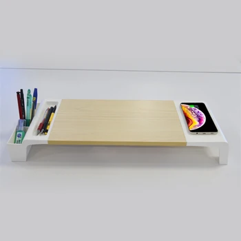 

Monitor Stand Wireless Charging Laptop Stand USB 3.0 Monitor Stand Riser Home Office Organizer Storage Monitor Holder