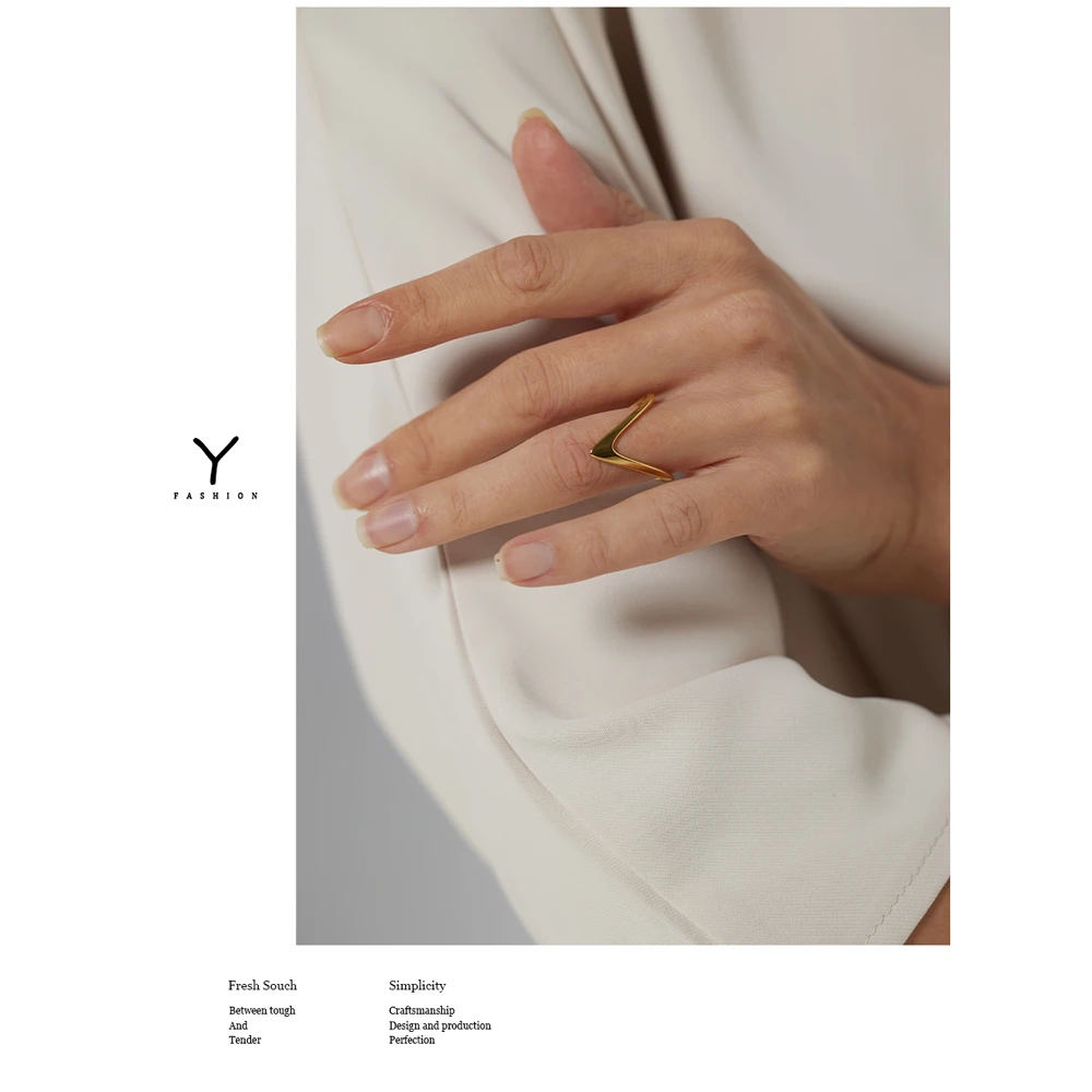 Stainless Steel Gold Color Finger Rings Women Minimalist Metal Golden Finger Rings Waterproof Jewelry Gift