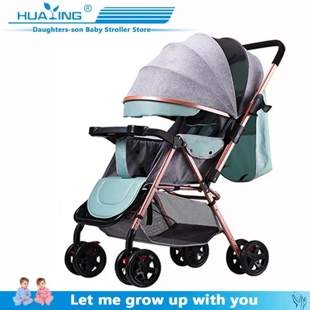 

Ultralight Baby Stroller High Landscape Four-wheeled Trolley Baby Carrier Folding Portable Traveling Pram for Free shipping