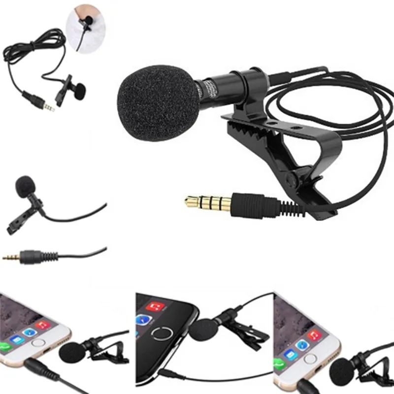 Portable Universal 3.5mm Mini Headset Microphone Lapel Lavalier Clip Microphone for Lecture Teaching Conference Guide Studio Mic
