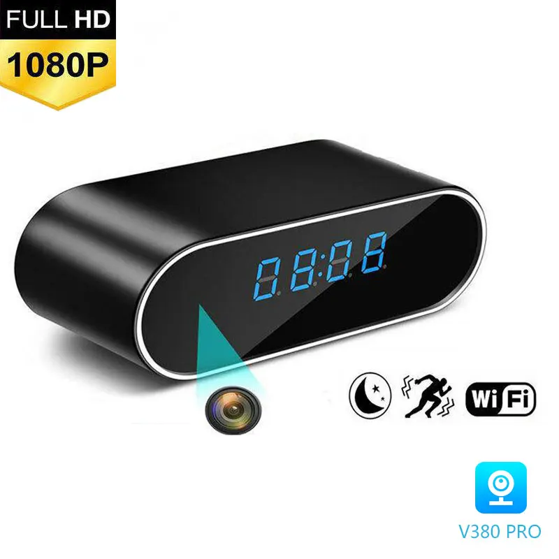 HD 1080P Часы Wi Fi IP камера для домашней безопасности с управлением скрытым ИК ночным