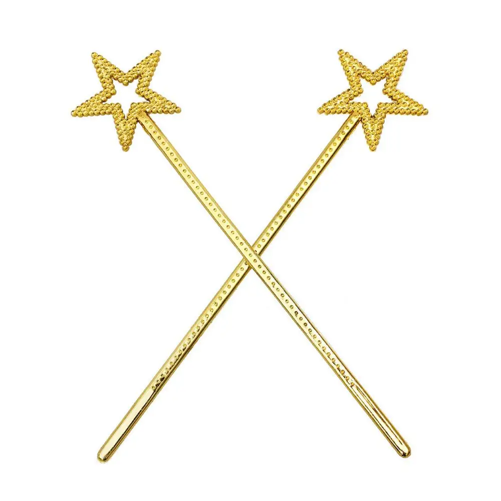 Fairy Wand 13 Inches Golden Silver Angel Star Magic Five-Pointed Princess Cane For Girls Stage Elf Cost | Игрушки и хобби