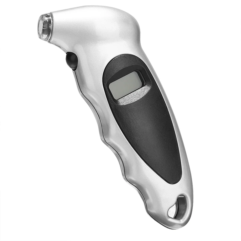 Серебряный ЖК-цифровой датчик давления воздуха в шинах, универсальный прибор для диагностики шин для автомобилей и мотоциклов