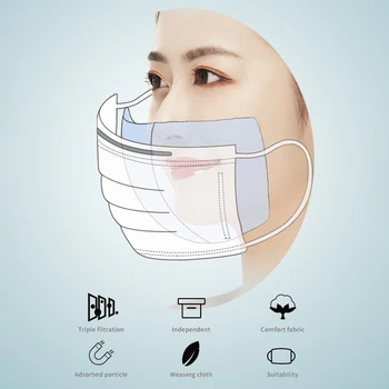 

100pc 3Layer Pad Disposable Masks Mouth Face Mask Replacement Pad Filter