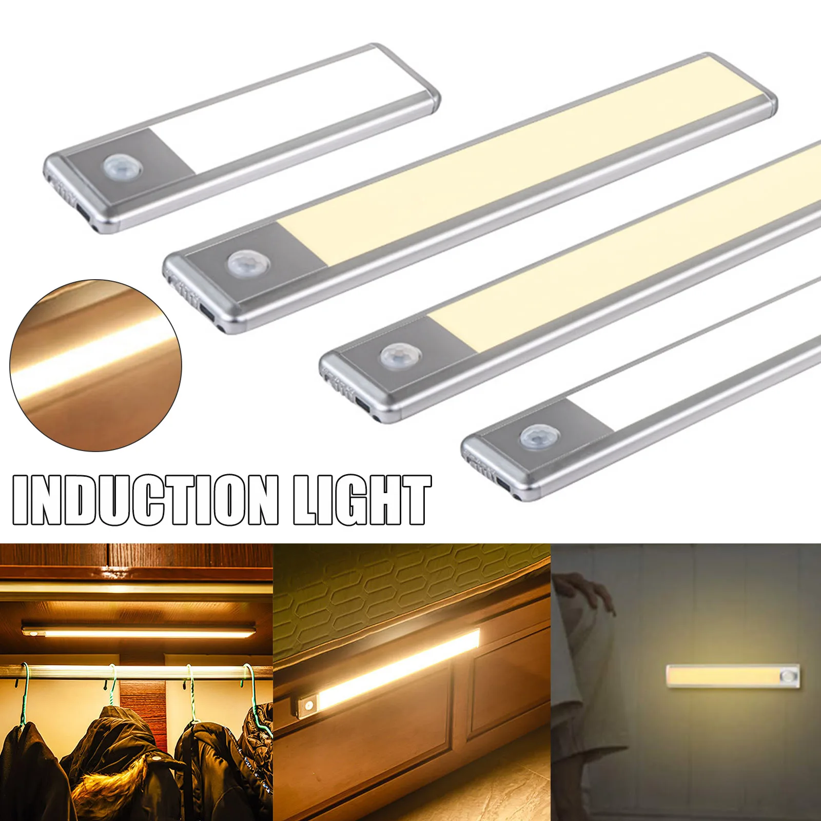

Portable Under Cabinet Lights LED Motion Sensor Closet Lights Stick-on Wireless LED Light Bar Rechargeable Battery --M25