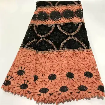 

Latest Velvet Embroiderey Guipure Lace Cord Lace French African Cord Lace Fabric High Quality Nigeria Lace Fabric For Wedding V2
